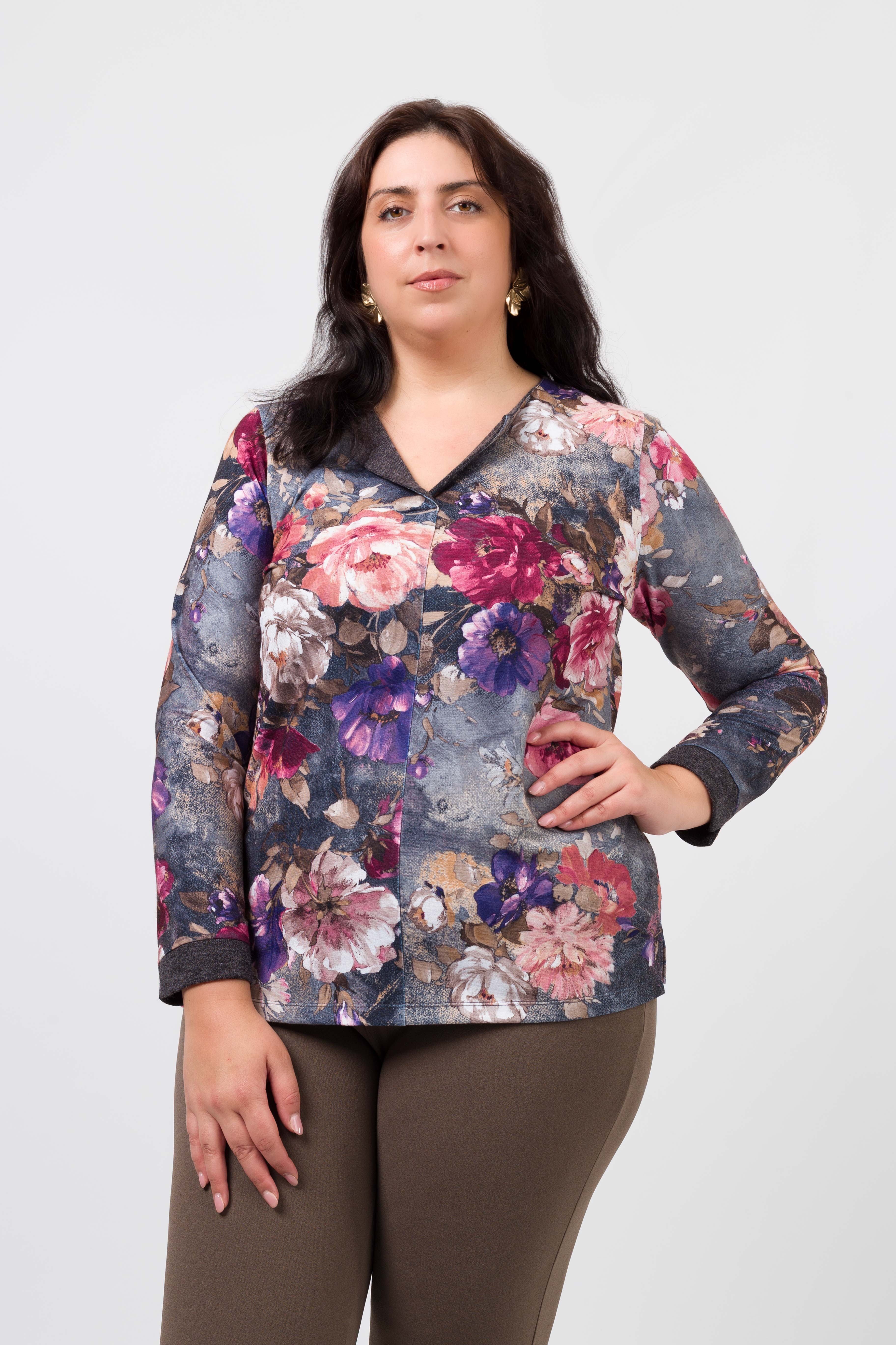 251170 - Túnica em malha estampada Coleção Outono Inverno Tamanhos Grandes